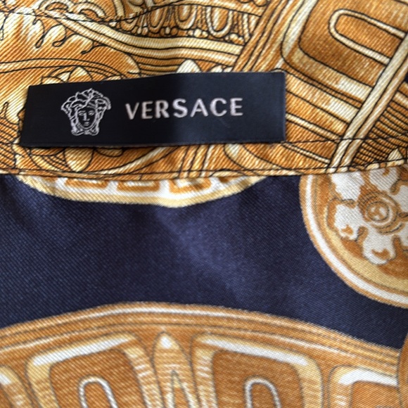 Versace Baroque Print Shirt - Black and Gold - Picture 3 of 14